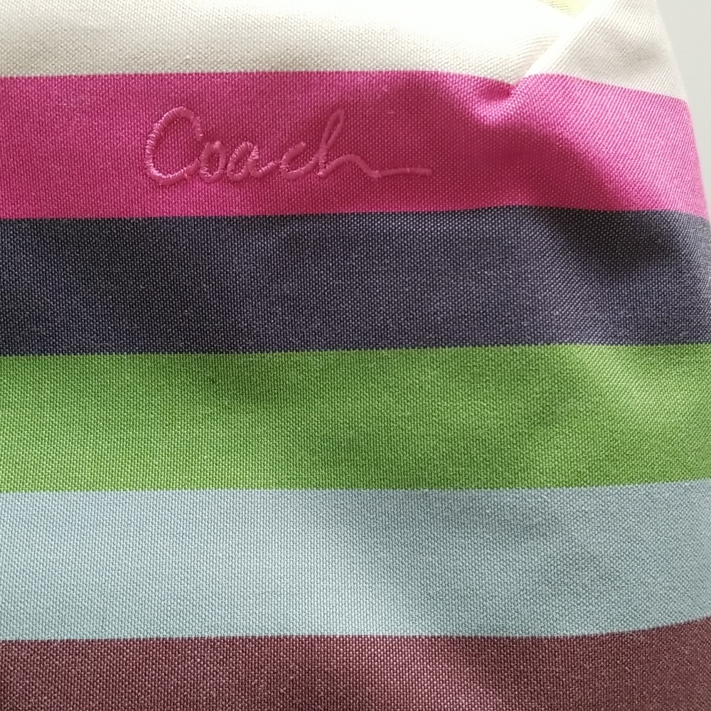 Coach Legacy Stripe Tote Y2K Extra Large Brand New Rainbow Hues - Picture 12 of 16